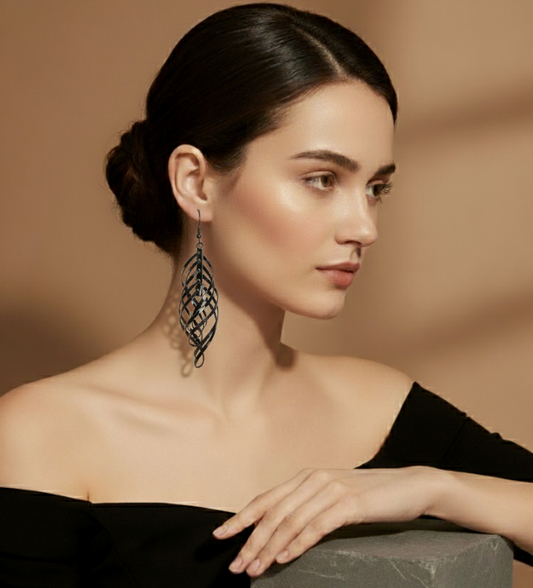 Midnight Vortex Drop Earrings