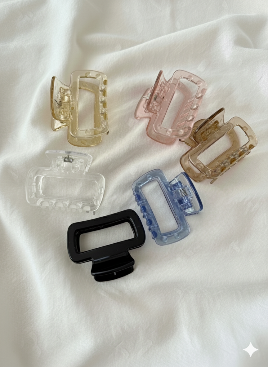 Clear and Frosted Mini Claw Clips