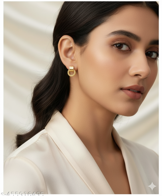 Geometric Cubic Zirconia Cuff Hoop Earrings