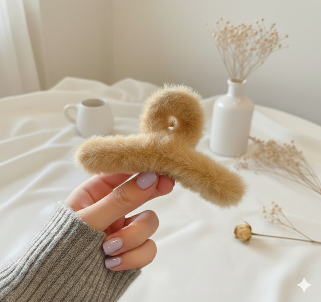 Soft Fur Claw hair Clip