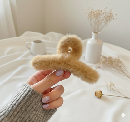 Soft Fur Claw hair Clip