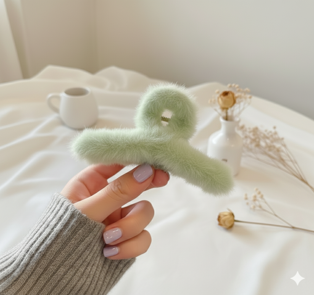 Soft Fur Claw hair Clip