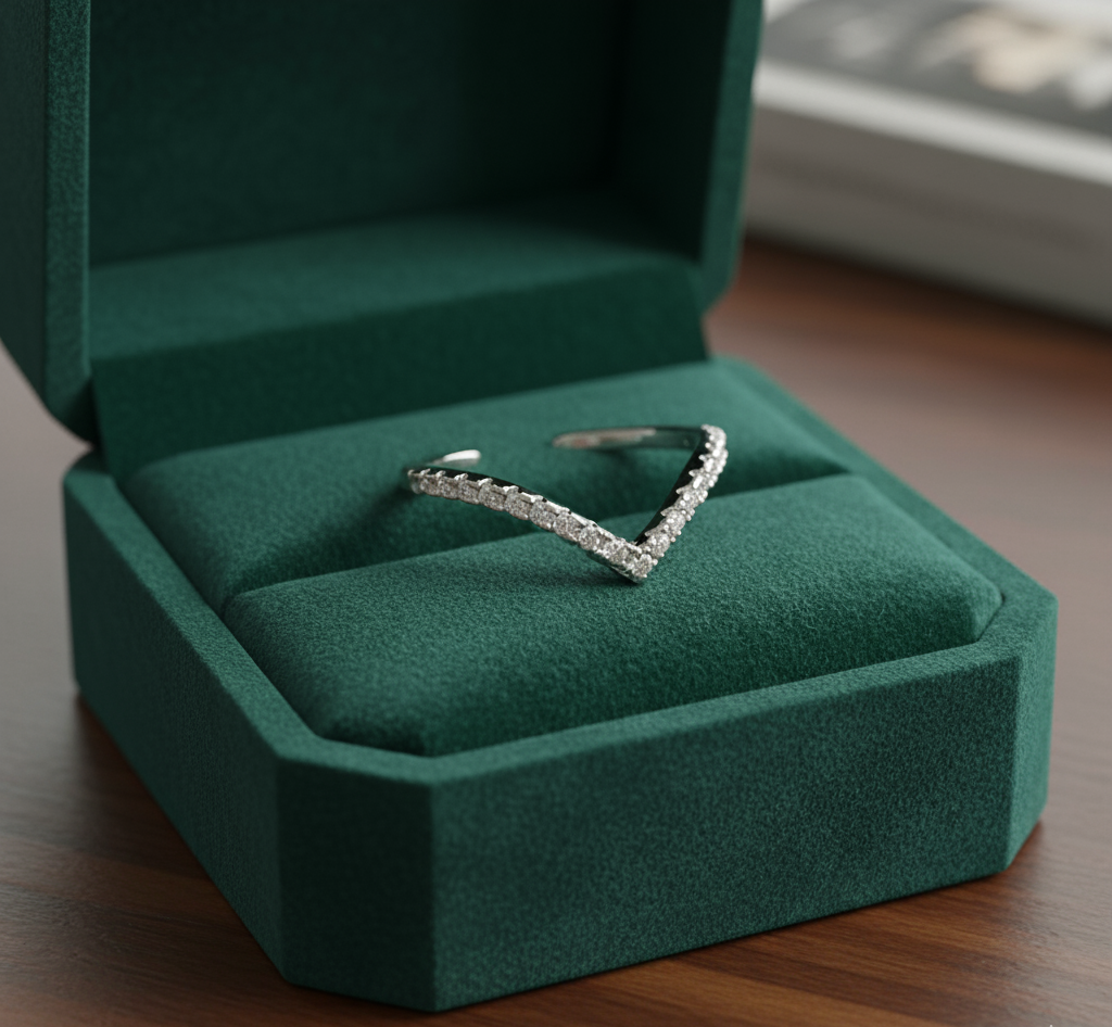 V-Shape Pave Sparkle Ring